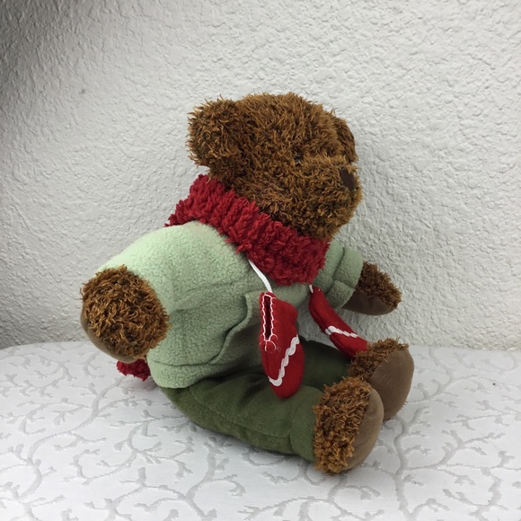 Vintage Hallmark Card Plush Brown Teddy Bear Cristmas Mery Red Scarf 13”… - Picture 3 of 9